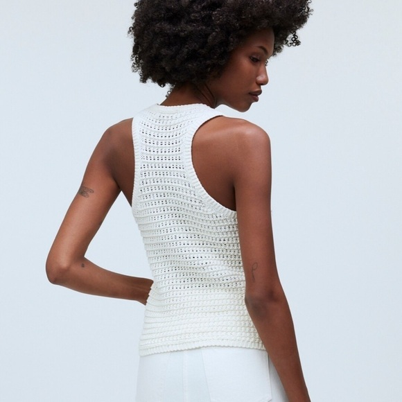 Madewell Crochet-Knit Crewneck Sweater Tank - Picture 3 of 5